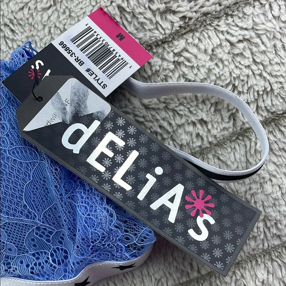 Delia's Blue Lace Bralette with Star Band